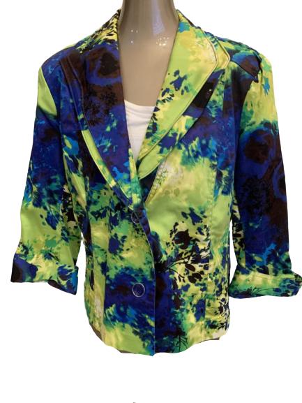 TONY MORGAN TROPICAL BLUE AND GREEN JACKET SZ 1X (1 of 3)