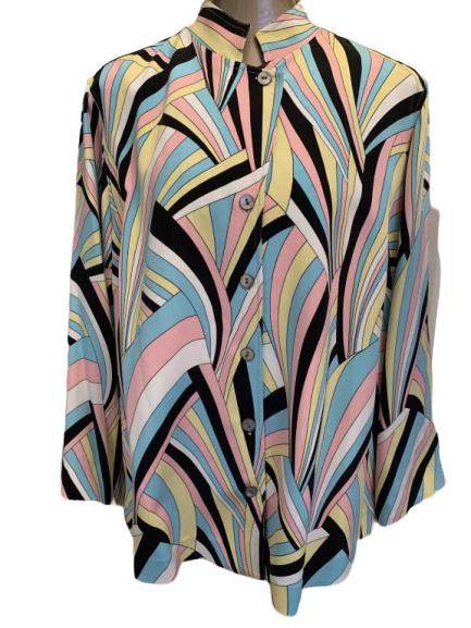 MEL &LISA PUCCI STYLE 100% SILK JACKET SZ 1X: MEL &LISA PUCCI STYLE 100% SILK JACKET SZ 1X