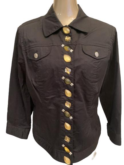 HEARTS OF PALM BLACK COTTON JACKET SZ 16 (1 of 4)