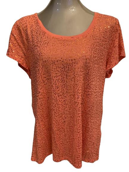 CALVIN KLEIN ORANGE BLING BLOUSE SZ 1X (1 of 6)