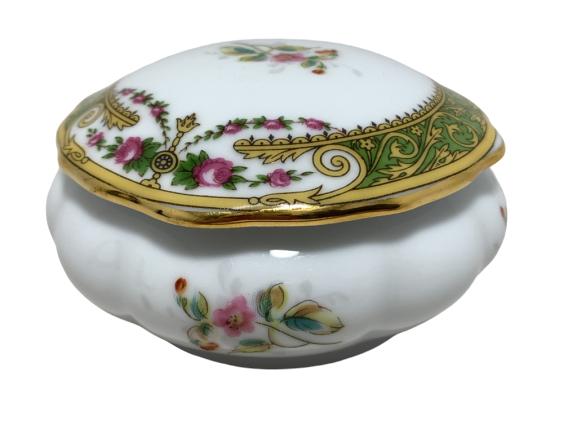 VTG LIMOGE FLORAL COVERED DISH 2.5" X 3" (1 of 4)