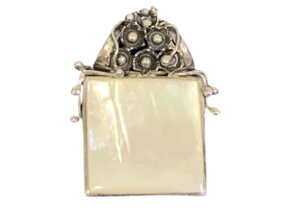 VINTAGE STERLING MOTHER OF PEARL SLIDE (1 of 2)