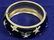VINTAGE BLACK ENAMEL W/STARS CUFF BRACELET - 3