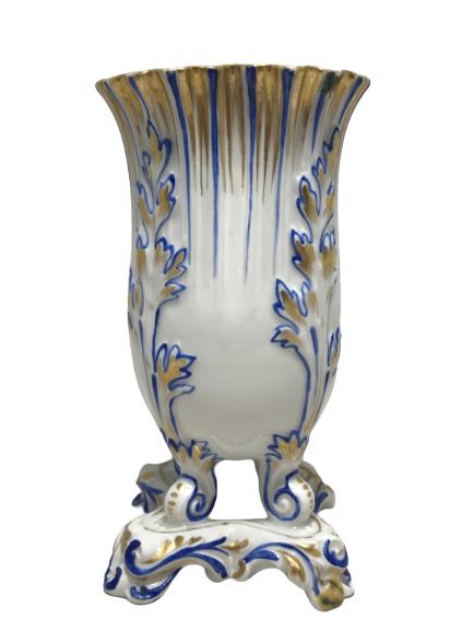 VINTAGE DECORATION BLUE/GOLD VASE 8.5" X 4.5" (1 of 4)