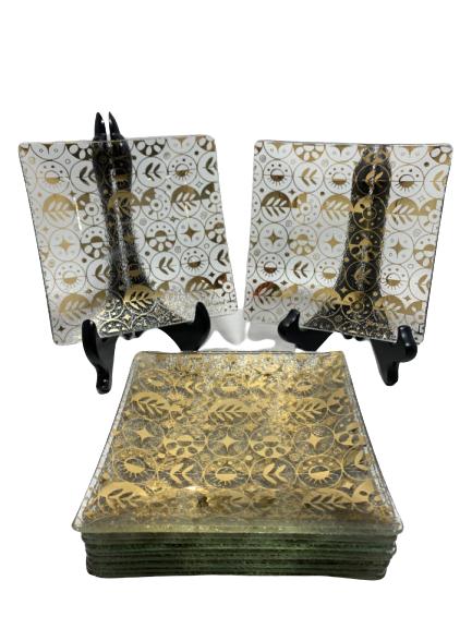 VTG LOT/12 GEORGES BRIARD DESSERT PLATES 6" X 6 (1 of 2)