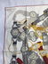 CARTIER RED, WHITE & YELLOW SILK SCARF - 7