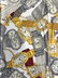 CARTIER RED, WHITE & YELLOW SILK SCARF - 8