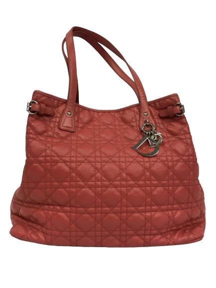 DIOR CORAL PINK CANVAS PANAREA TOTE SHOULDER BAG (1 of 6)