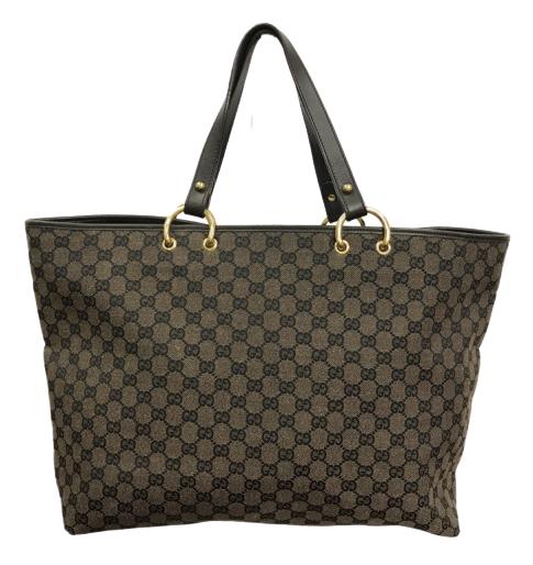 GUCCI BROWN CANVAS RING SHOPPING TOTE SHOULDER BAG (1 of 8)