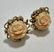 14K Y GOLD ANGEL SKIN PINK CORAL ROSE EARRINGS - 5