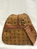 MCM LARGE VINTAGE COGNAC CANVAS TRAVEL BAG - 4