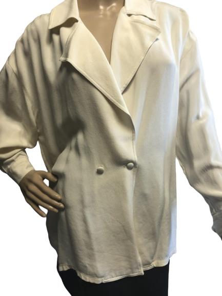 VTG EMANUEL UNGARO CREAM SILK BLOUSE SIZE 42 (1 of 3)