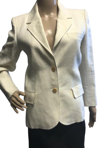 VINTAGE GUCCI LINEN CREAM JACKET SIZE 40 (1 of 3)