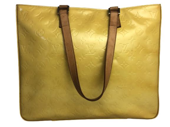 LOUIS VUITTON YELLOW VERNIS COLUMBUS TOTE BAG (1 of 11)