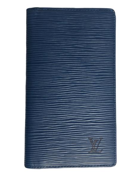 LOUIS VUITTON BLUE EPI LEATHER BI-FOLD LONG WALLET (1 of 7)