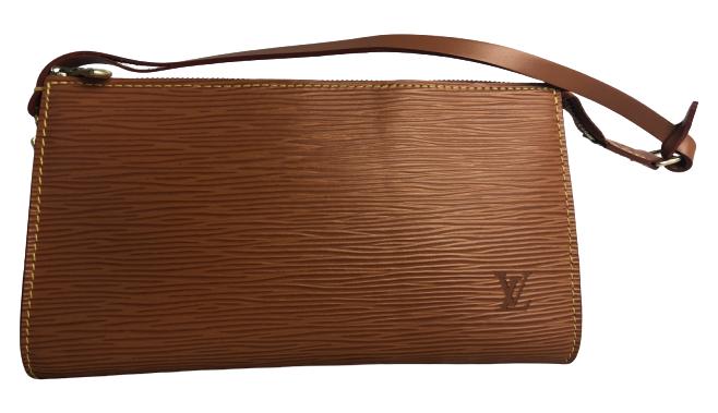 LOUIS VUITTON BROWN EPI LEATHER POCHETTE HANDBAG (1 of 10)