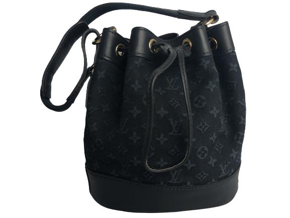 LOUIS VUITTON BLACK & NAVY NOELIE SHOULDER BAG (1 of 8)