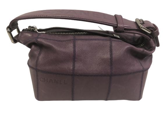CHANEL CAVIAR AUBERGINE LEATHER SHOULDER BAG (1 of 8)
