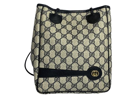 GUCCI MONOGRAM NAVY LEATHER SHOULDER BAG (1 of 18)