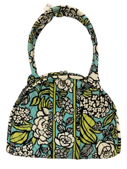 VERA BRADLEY KISS LOCK FRAME QUILTED HANDBAG: VERA BRADLEY KISS LOCK FRAME QUILTED HANDBAG -Very good condition-13 1/2" x 9 1/2"