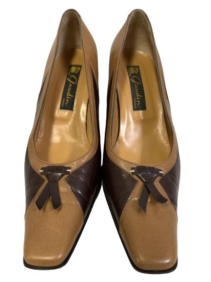 VINTAGE GAUDIN BROWN LEATHER HEELS SIZE 6: VINTAGE GAUDIN BROWN LEATHER HEELS SIZE 6 -Size 6, EU Size 36.5