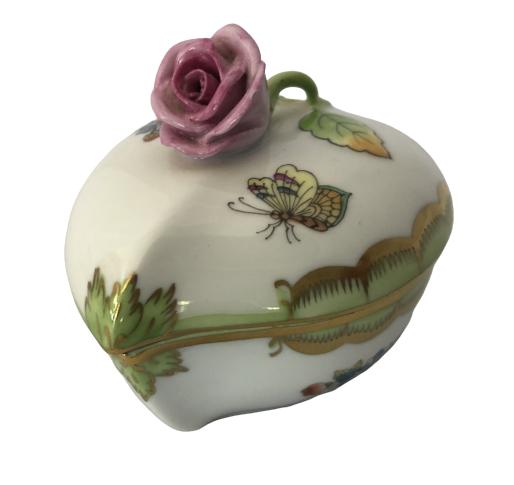 VINTAGE HEREND HUNGARY PORCELAIN ROSE TRINKET BOX (1 of 10)