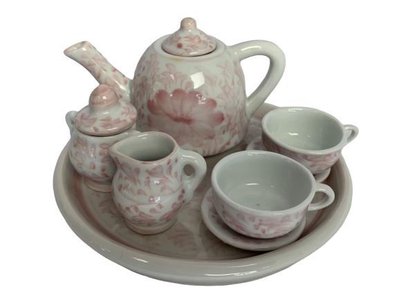 PINK & WHITE FLORAL MINI PORCELAIN TEA SET (1 of 10)