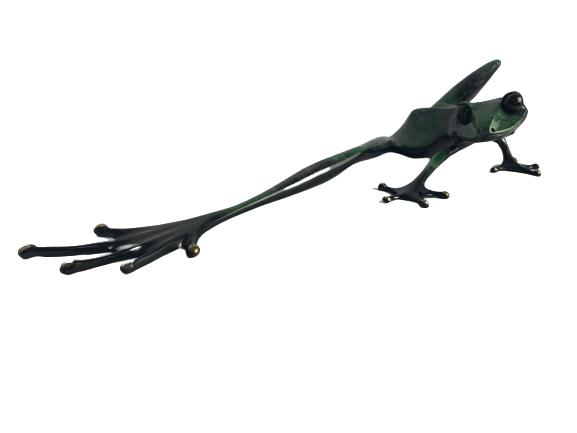 TIM COTTERIL "STRETCH LARGE" FROG SCULPTURE: TIM COTTERIL "STRETCH LARGE" FROG SCULPTURE -RARE, 1,000 piece edition -Released 1991 -17.75 x 5 x 2.75