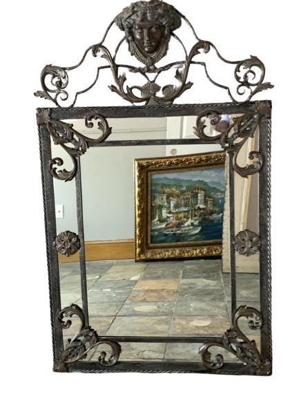 BRONZE GREEK GODESS GOTHIC MIRROR 54": BRONZE GREEK GODESS GOTHIC MIRROR 54" X 33.5" -VERY GOOD CONDITION