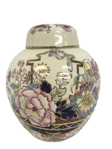 MASONS IRONSTONE BROCADE GINGER JAR 7": MASONS IRONSTONE BROCADE GINGER JAR - 7" X 6" DIAMETER -VERY GOOD CONDITION