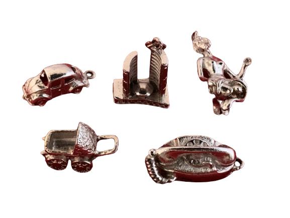 LOT OF 5 STERLING & SILVER CHARMS (1 of 2)