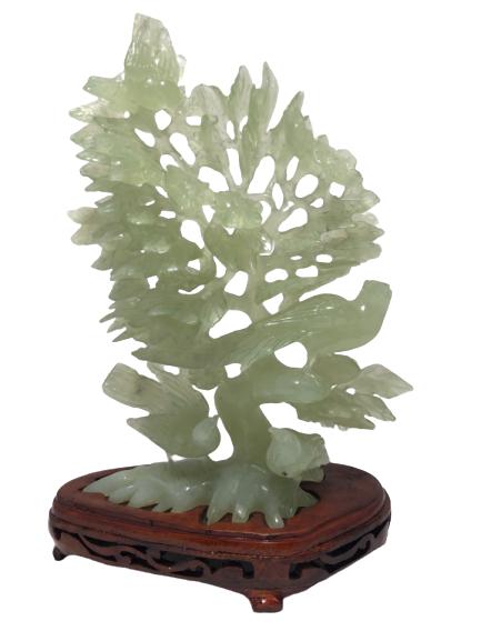 VINTAGE JADE TREE & BIRDS STATUE (1 of 6)