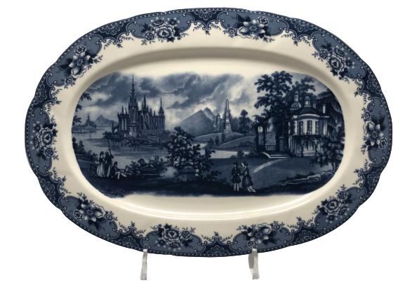 17" MADISON BAY CO. SERVING PLATTER  BLUE AND WHIT (1 of 5)