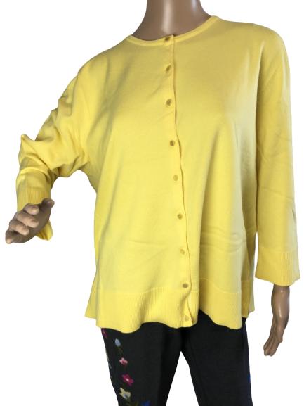 NUE OPTIONS YELLOW BUTTON SWEATER WOMENS SIZE 1X: NUE OPTIONS YELLOW BUTTON SWEATER WOMENS SIZE 1X