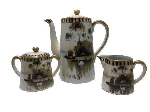 VNTG SWAN DESIGN TEAPOT/SUGAR BOWL/CREAM PITCHER: VNTG SWAN DESIGN TEAPOT/SUGAR BOWL/CREAM PITCHER