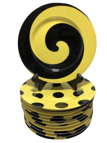 FITZ AND FLOYD PORCELAIN PLATES SET OF 12 (1 of 4)