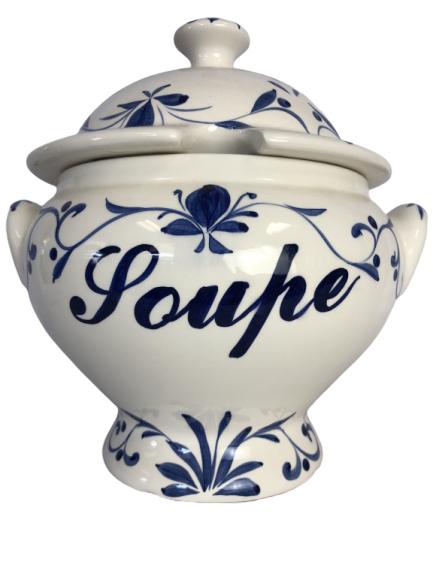 VINTAGE BLUE AND WHITE SOUP TUREEN 10" (1 of 4)