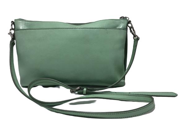 FOSSIL THIN BLUE-GREEN LEATHER SHOULDER BAG (1 of 6)