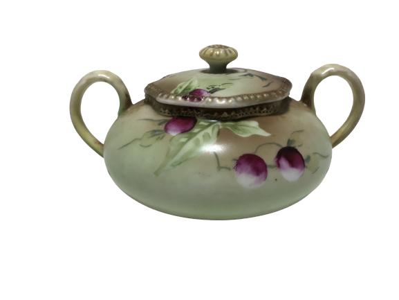 VINTAGE NIPPON HAND-PAINTED SUGAR BOWL: VINTAGE NIPPON HAND-PAINTED SUGAR BOWL