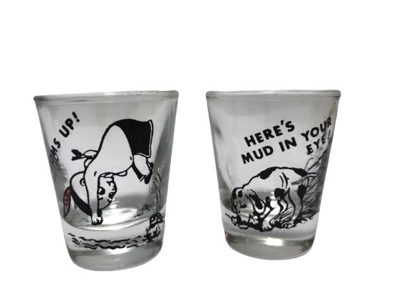VINTAGE SHOT GLASSES SET OF 2: VINTAGE SHOT GLASSES SET OF 2