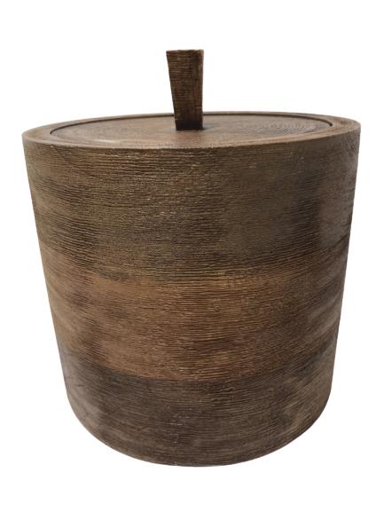 VINTAGE WOODEN ICE BUCKET WITH LID 8" (1 of 7)