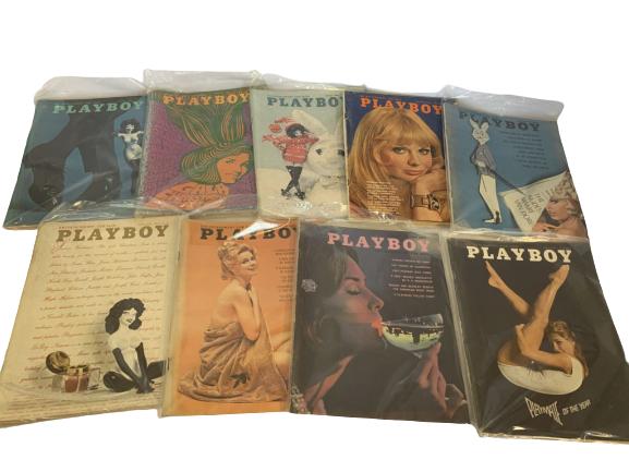 VINTAGE LOT OF 9 PLAYBOY MAGAZINES: VINTAGE LOT OF 9 PLAYBOY MAGAZINES