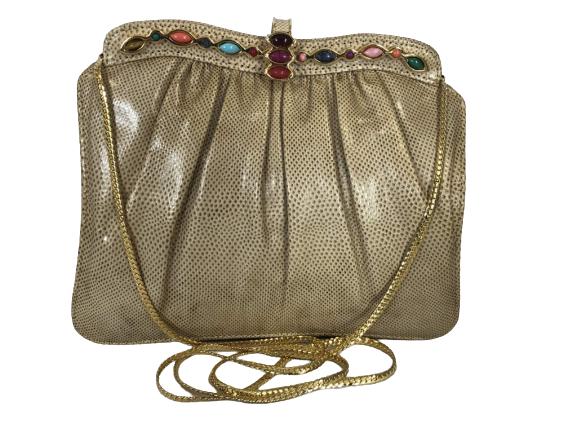 VINTAGE CLUTCH SHOULDER BAG W/ RHINESTONE BEADS (1 of 3)