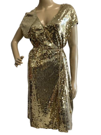 MICHAEL KORS GOLD SEQUIN COCKTAIL DRESS SZ XL (1 of 3)
