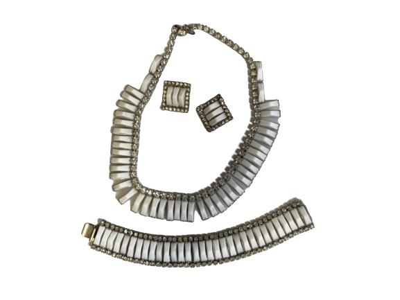 KRAMER OF NEW YORK 3 PIECE SET BEAD & RHINESTONE (1 of 8)