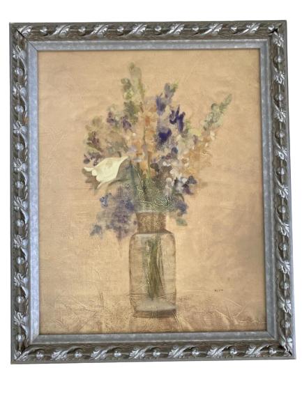 BLUM FRAMED FLOWERS IN VASE 19.5" X 23" (1 of 4)