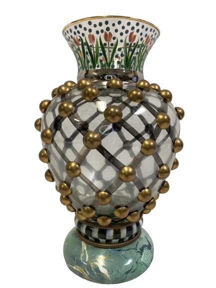 VINTAGE MACKENZIE CHILDS "CIRCUS" VASE 11" (1 of 6)