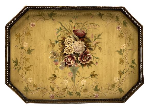 VTG CASTILLIAN STYLE TRAY W/ BRASS CLAWFOOT (1 of 6)