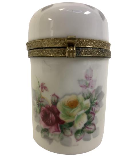 VTG MEISSEN STYLE PORCELAIN ROUND TRINKET BOX 4" (1 of 9)