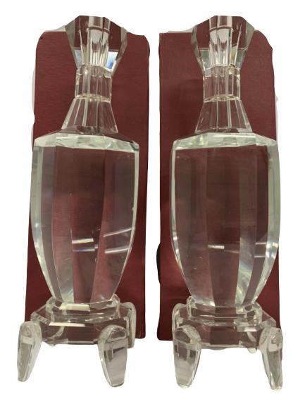 PAIR OF CRYSTAL CANDLESTICKS 14" (1 of 9)